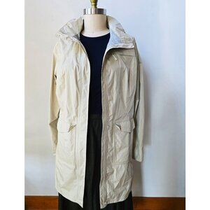 Patagonia Women's Torrentshell Hooded Trench Coat in Light Beige Extra Large XL